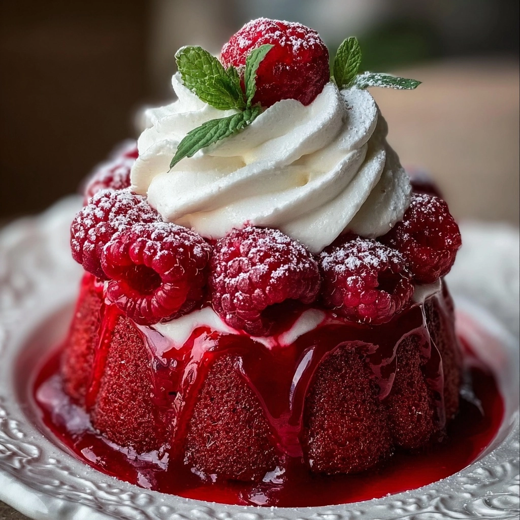 Luscious Red Velvet Raspberry Poke Cake Recipe