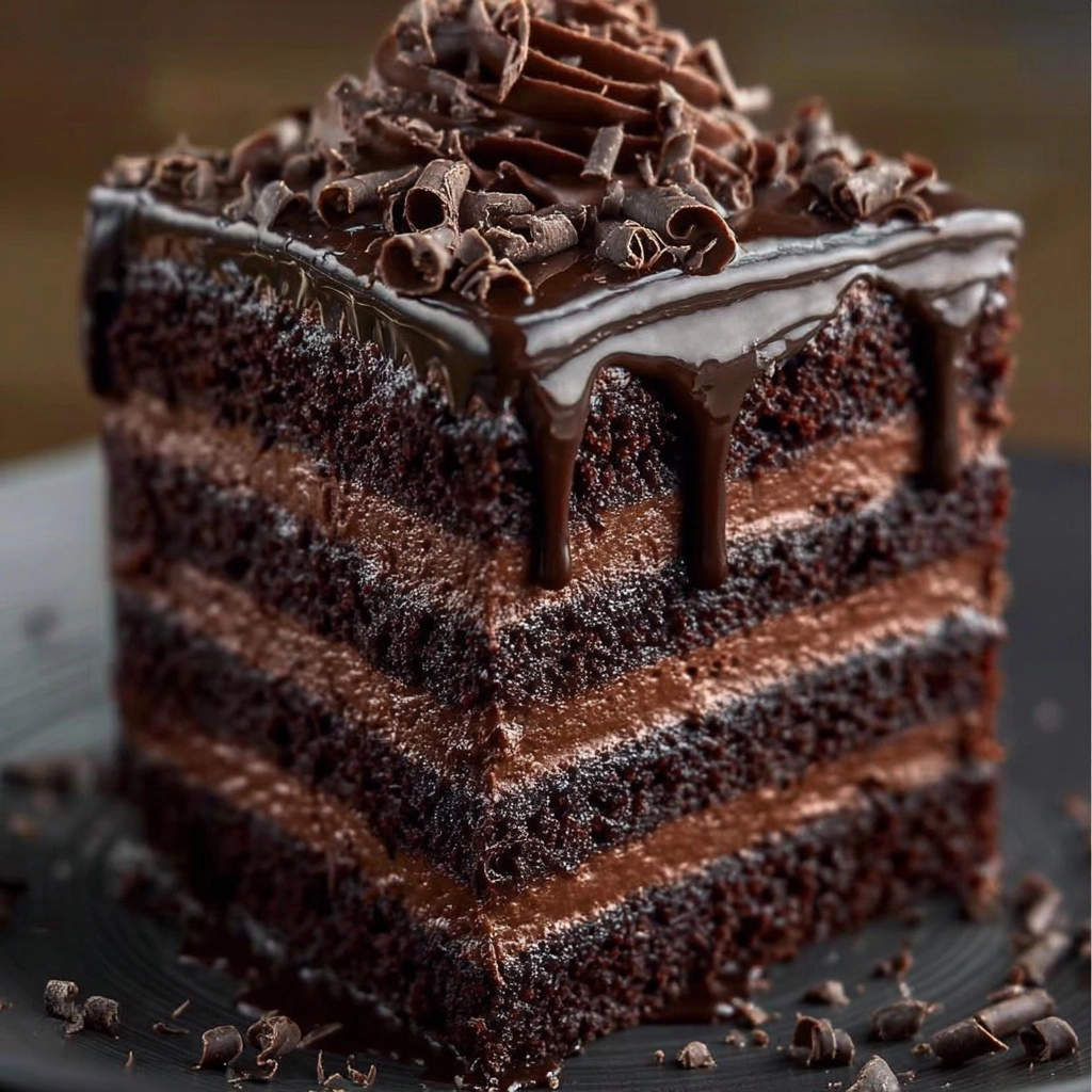 Triple-Layer Chocolate Fudge Cake Recipe 1 Triple-Layer Chocolate Fudge Cake Recipe