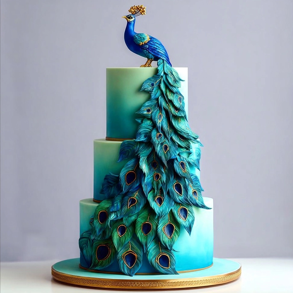 Royal Peacock Cake Recipe - Recipe Image