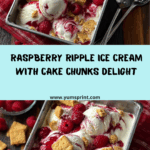 Raspberry Ripple Ice Cream with Cake Chunks Recipe