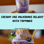 Ube Milkshake with Whipped Cream and Toppings Recipe