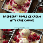 Raspberry Ripple Ice Cream with Cake Chunks Recipe