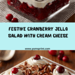 Cranberry Jello Salad with Cream Cheese Topping Recipe