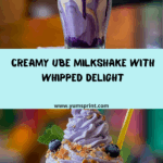 Ube Milkshake with Whipped Cream and Toppings Recipe