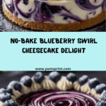 No-Bake Blueberry Swirl Cheesecake Recipe
