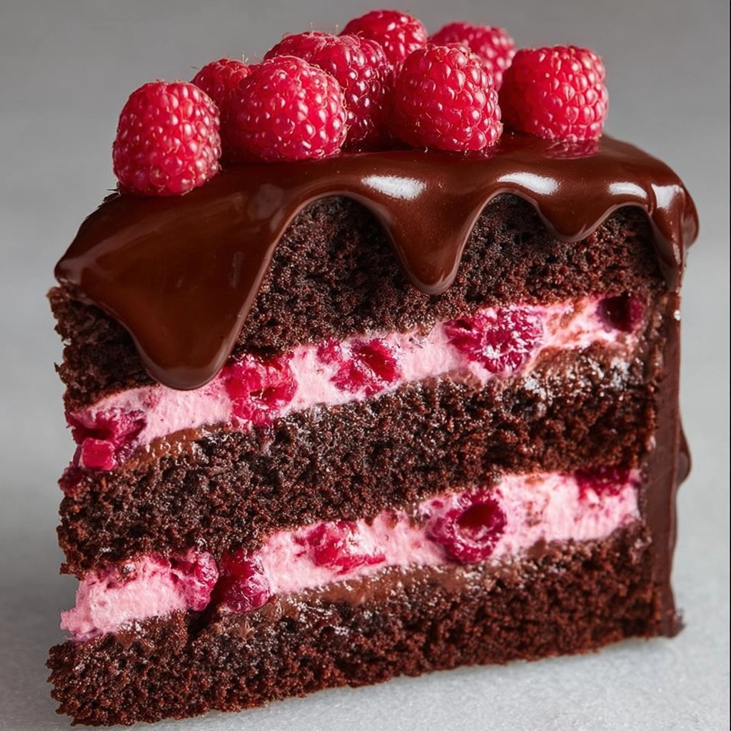 Raspberry Chocolate Mousse Cake Recipe - Recipe Image