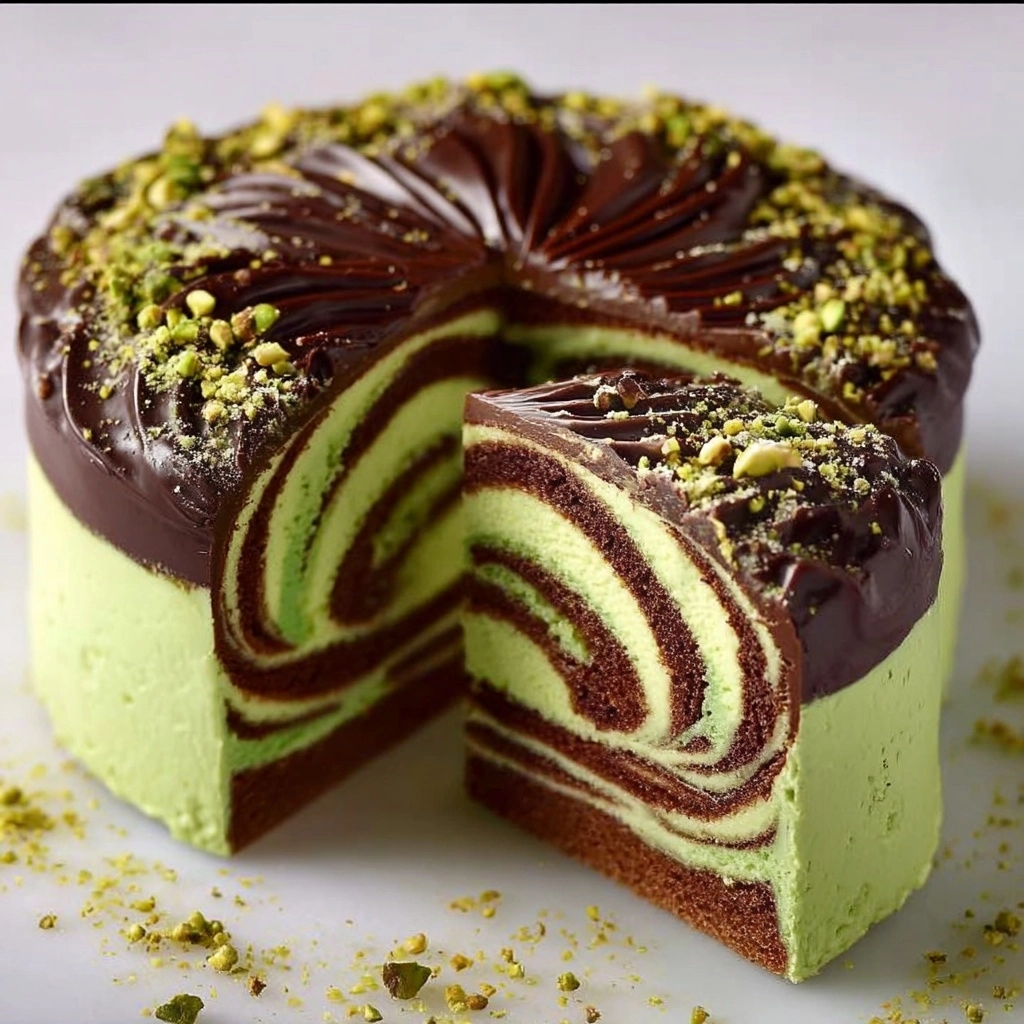 Chocolate Pistachio Mousse Cake Recipe 2 Chocolate Pistachio Mousse Cake Recipe - Recipe Image