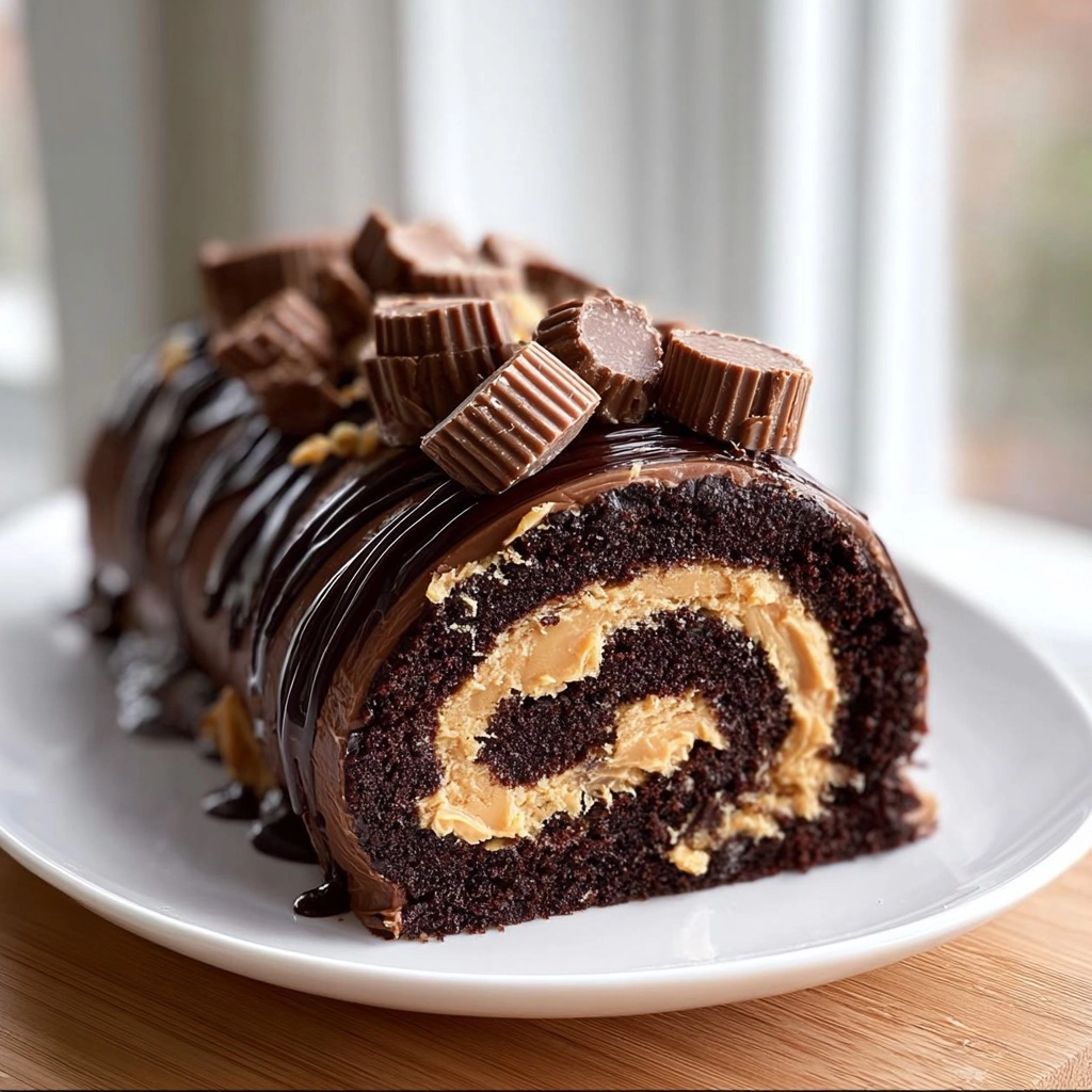 Chocolate Peanut Butter Swiss Roll Recipe