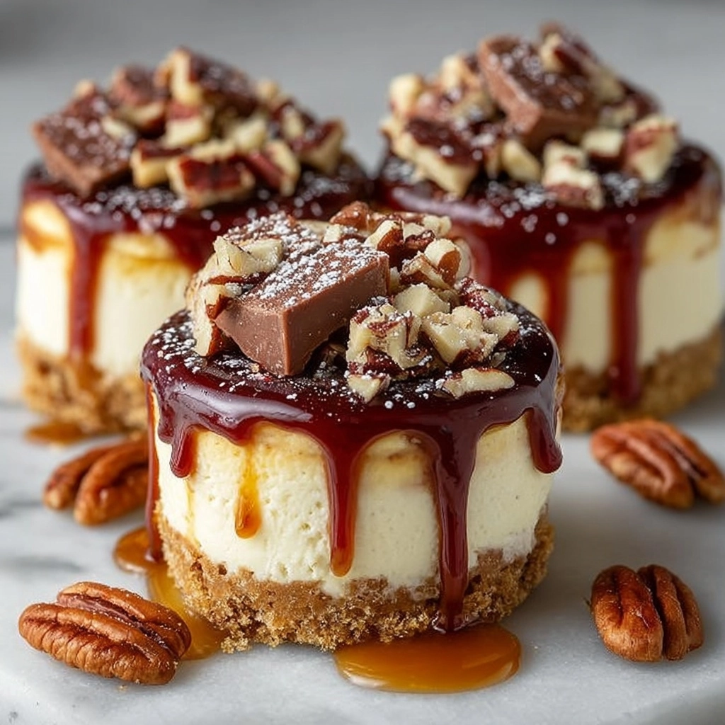 Indulgent No Bake Turtle Mini Cheesecakes Recipe