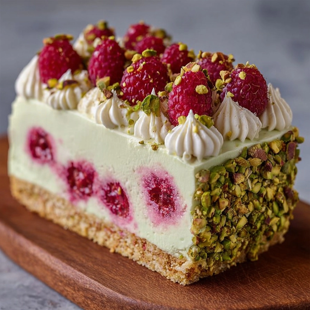 Crunch Pistachio Raspberry Cheesecake Recipe