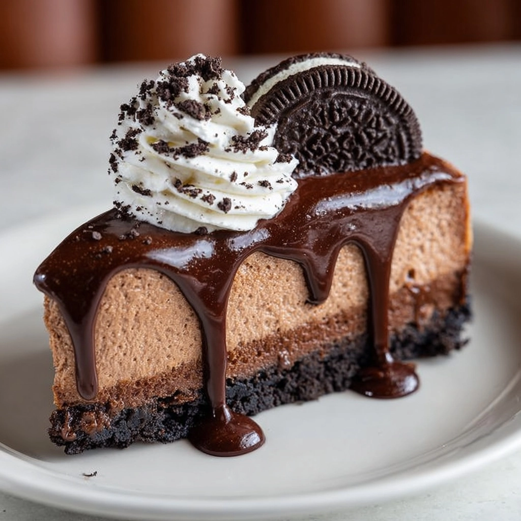 Triple Chocolate Cheesecake with Oreo Crust Recipe - Recipe Image