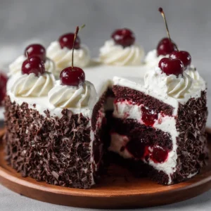 Black Forest Cake with Whipped Cream Frosting Recipe