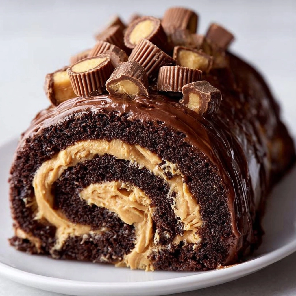 Chocolate Peanut Butter Swiss Roll Recipe
