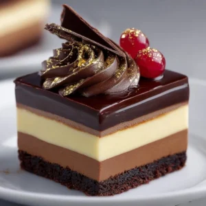 Triple Chocolate Raspberry Mousse Cake Recipe