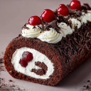 Heavenly l Black Forest Roll Cake Recipe