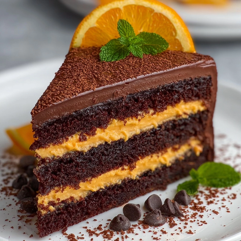 Chocolate Orange Cheesecake Layer Cake Recipe - Recipe Image