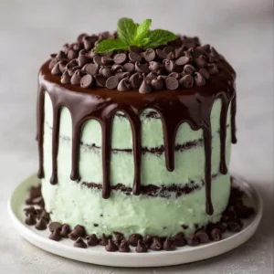 Mint Chocolate Cheesecake Cake Recipe