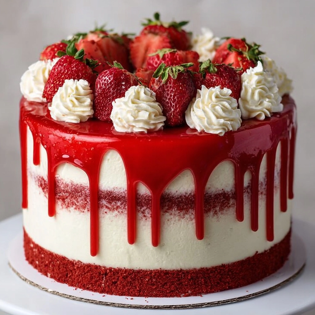 Red Velvet Strawberry Cheesecake Recipe 3 Red Velvet Strawberry Cheesecake Recipe - Recipe Image