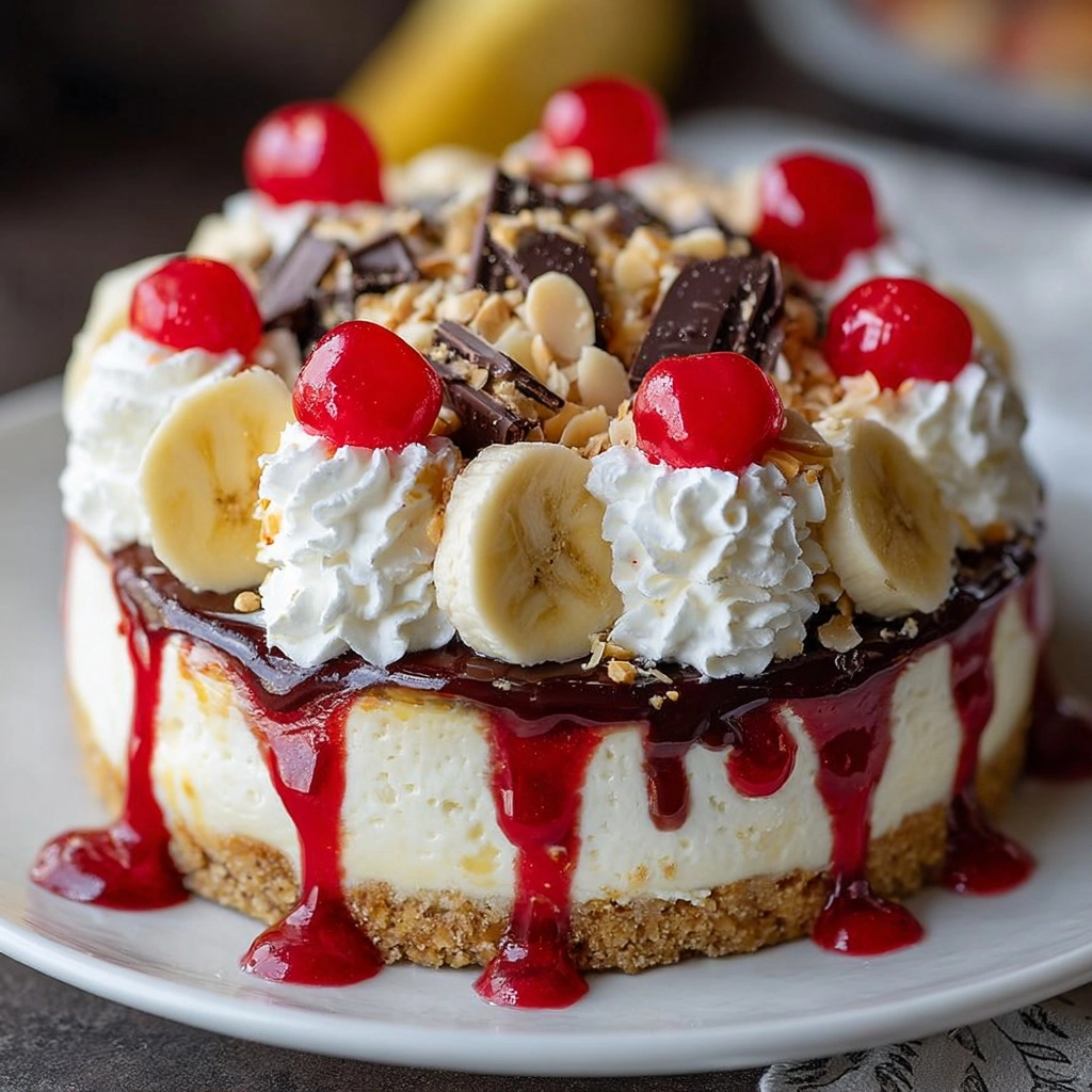 Delightful No-Bake Banana Split Cheesecake Recipe