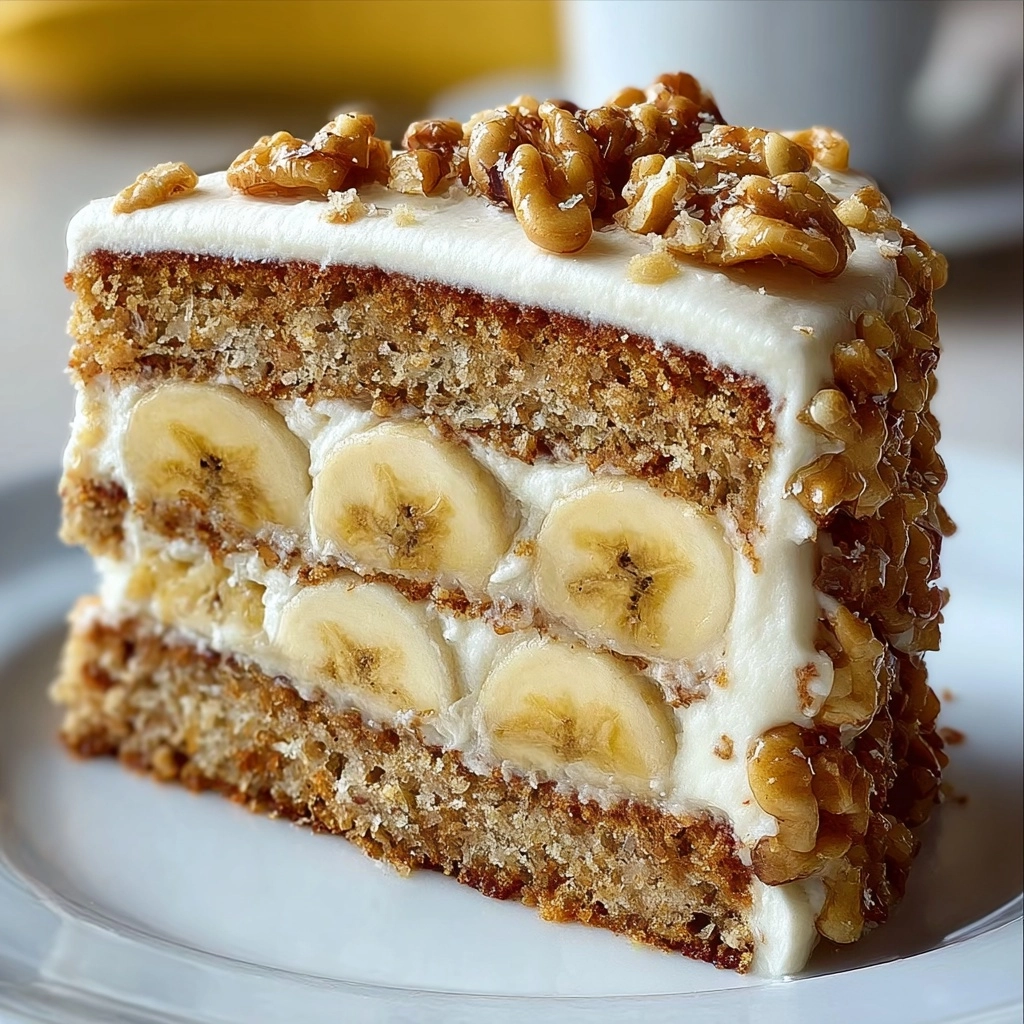 Banana Walnut Cream Cake Recipe 3 Banana Walnut Cream Cake Recipe - Recipe Image