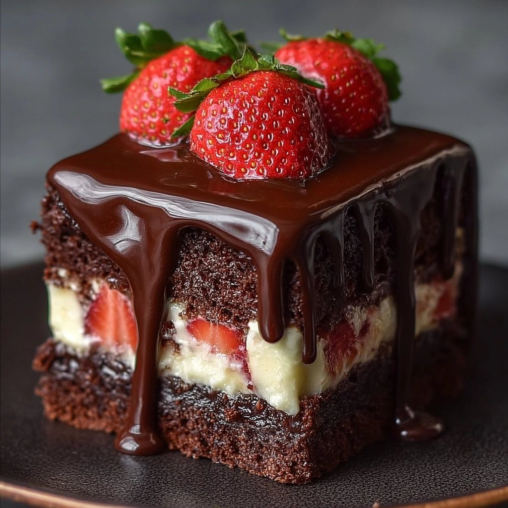 Chocolate Strawberry Cheesecake Recipe 2 Chocolate Strawberry Cheesecake Recipe - Recipe Image