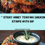 Sticky Honey Teriyaki Chicken Strips with Creamy Dip Recipe