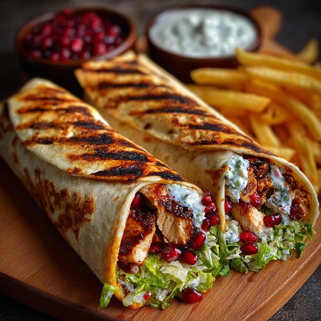 Greek Chicken Souvlaki Wraps with Cranberry Tzatziki Recipe