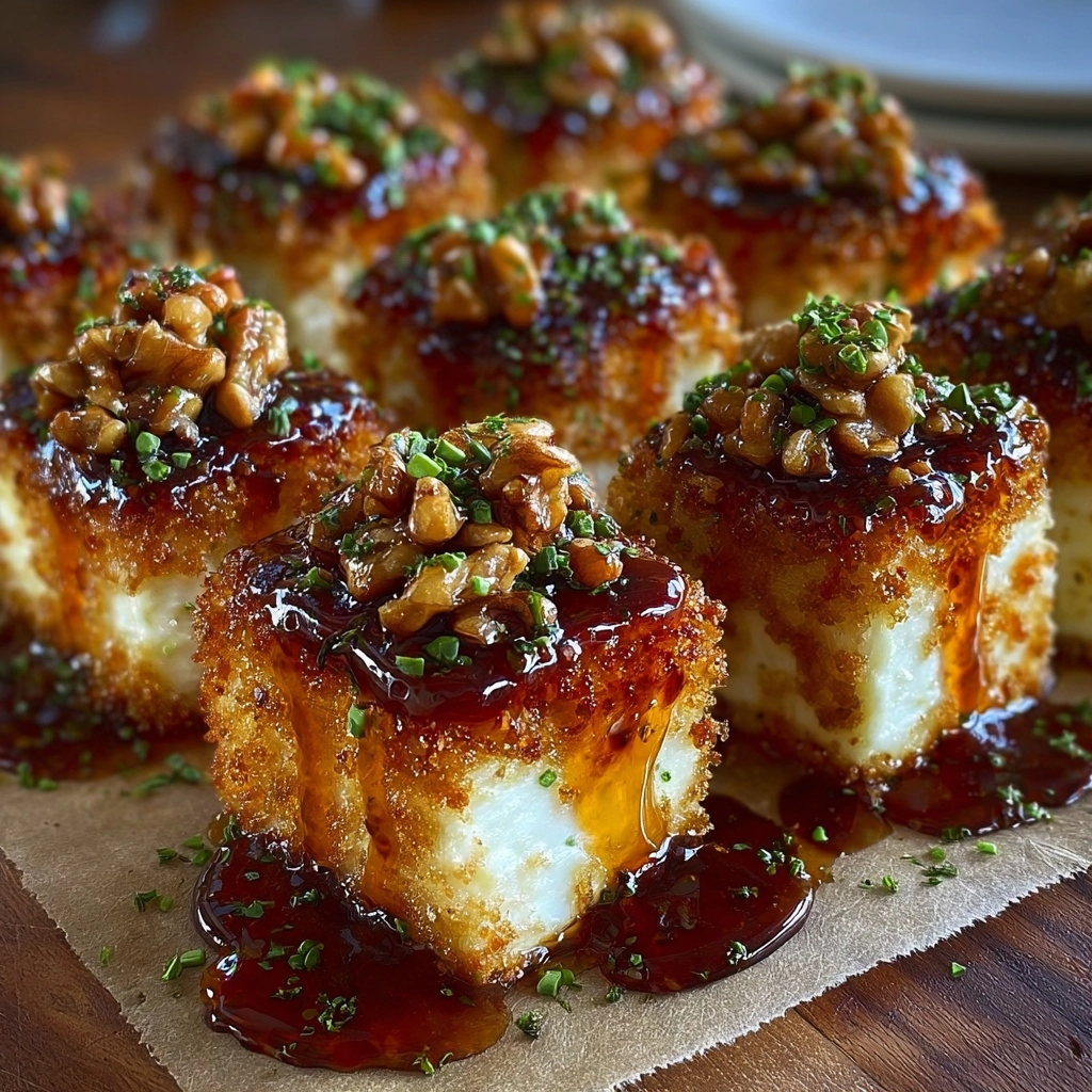 Walnut-Crusted Brie Bites with Fig Honey Glaze Recipe