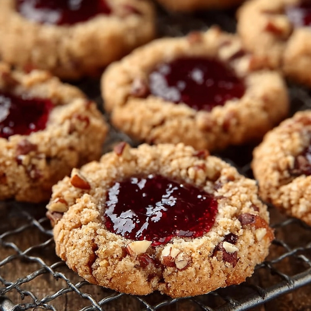 Cherry Pecan Thumbprint Cookies Recipe