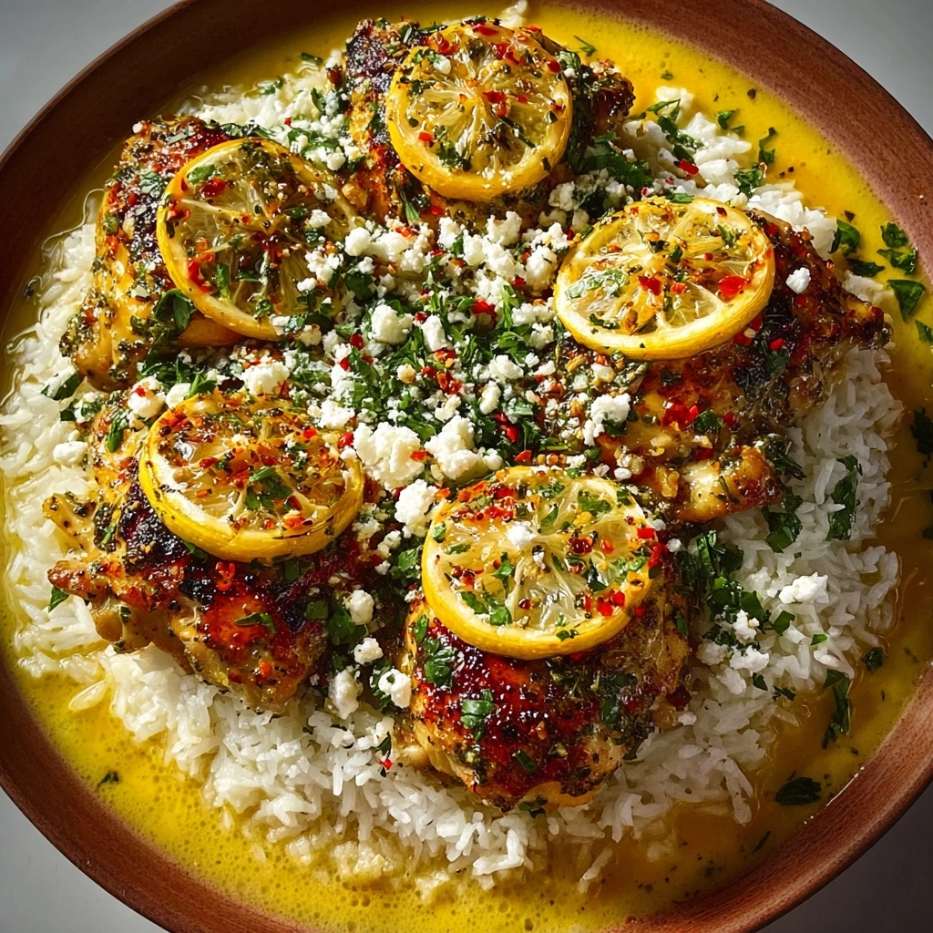 Baked Lemon Feta Chicken with Greek Rice Pilaf Recipe