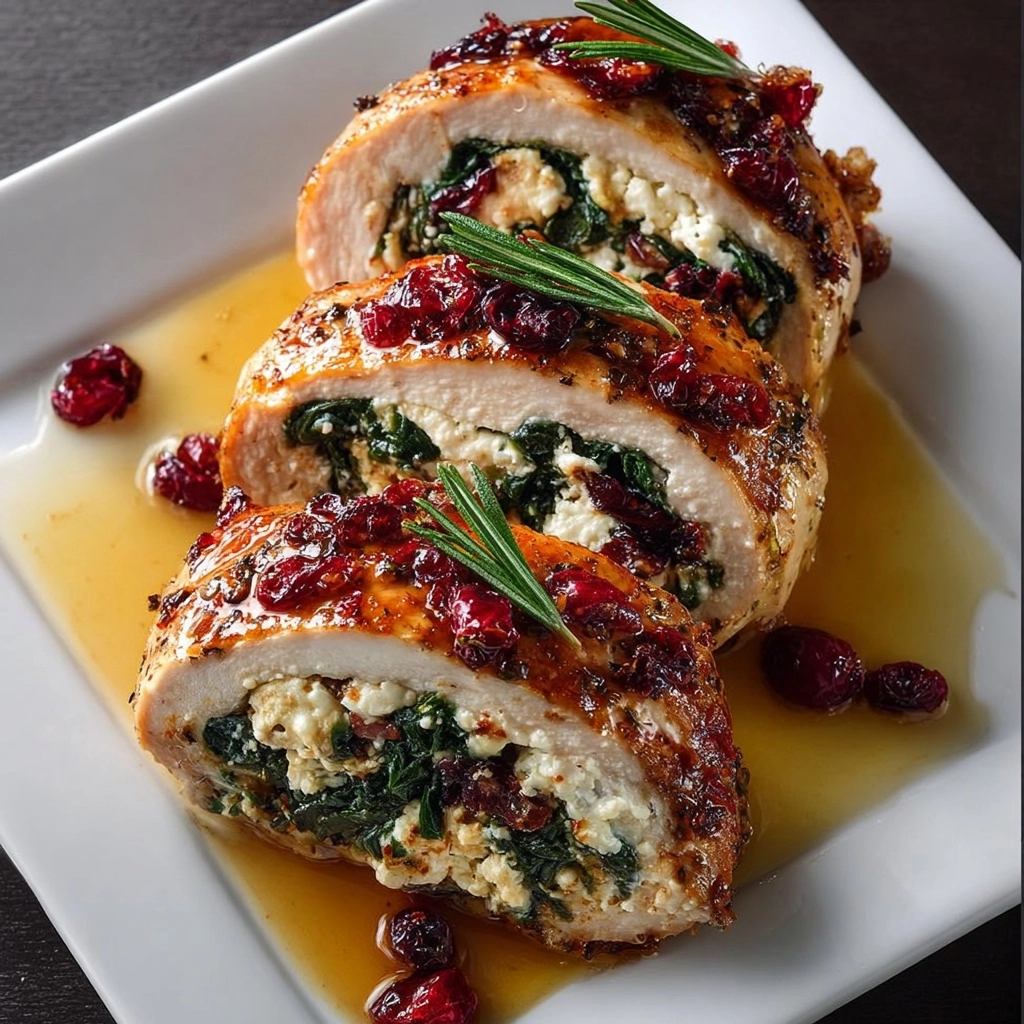Cranberry & Spinach Stuffed Chicken Breasts with Feta Recipe 3 Cranberry & Spinach Stuffed Chicken Breasts with Feta Recipe - Recipe Image