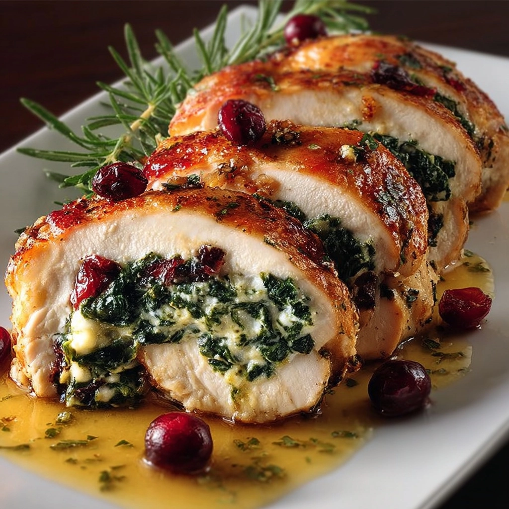 Cranberry & Spinach Stuffed Chicken Breasts with Brie Recipe 2 Cranberry & Spinach Stuffed Chicken Breasts with Brie Recipe - Recipe Image