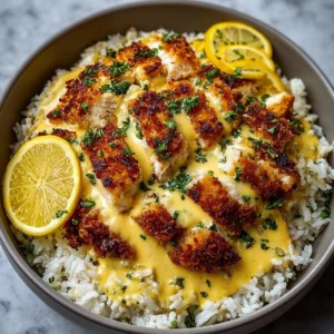 Baked Lemon Halloumi Chicken with Garlic Rice Recipe