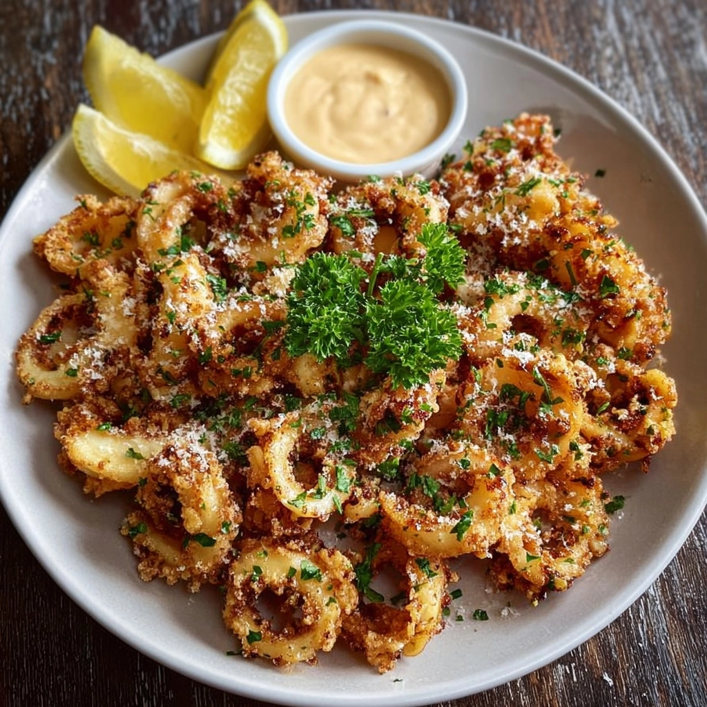 Lemon Garlic Calamari with Aioli Recipe 3 Lemon Garlic Calamari with Aioli Recipe - Recipe Image