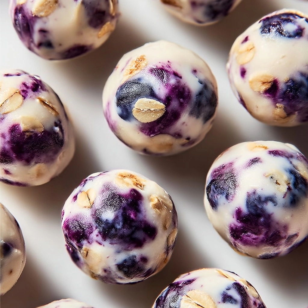 No-Bake Blueberry Cheesecake Protein Bites Recipe
