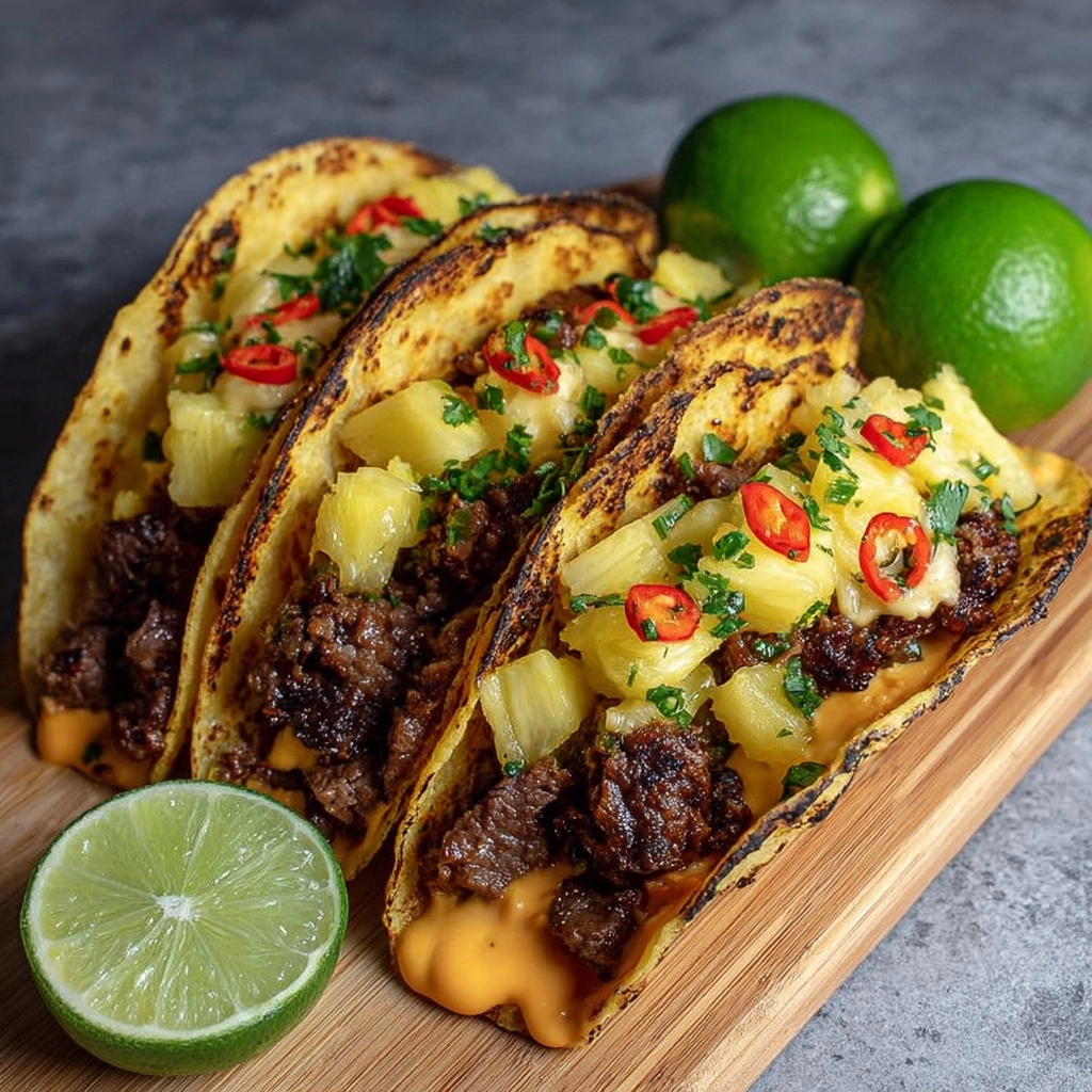 Spicy Pineapple Beef Tacos Recipe - Recipe Image
