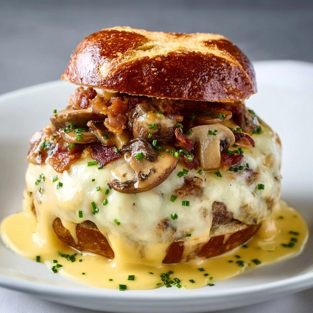 Mushroom Swiss Burger Recipe - Recipe Image