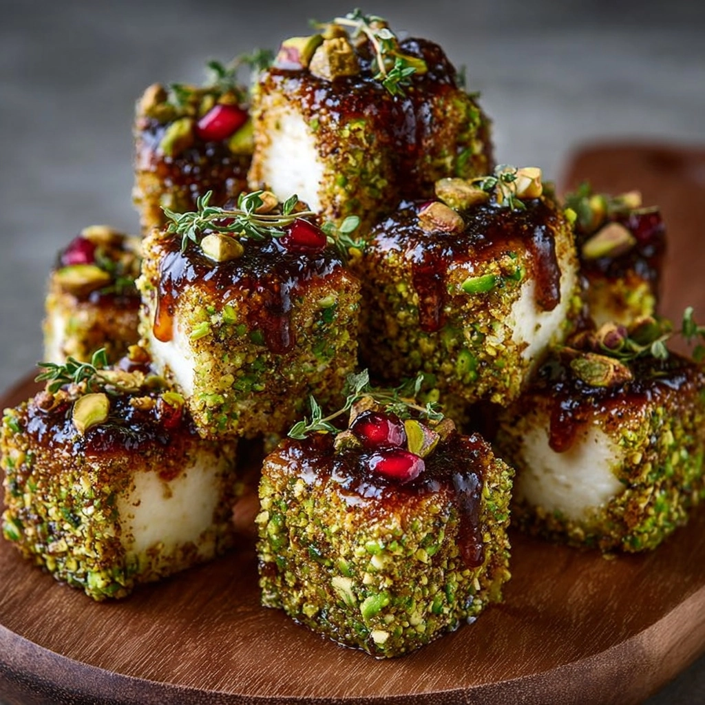 Pistachio-Crusted Brie Bites with Fig Honey Glaze Recipe