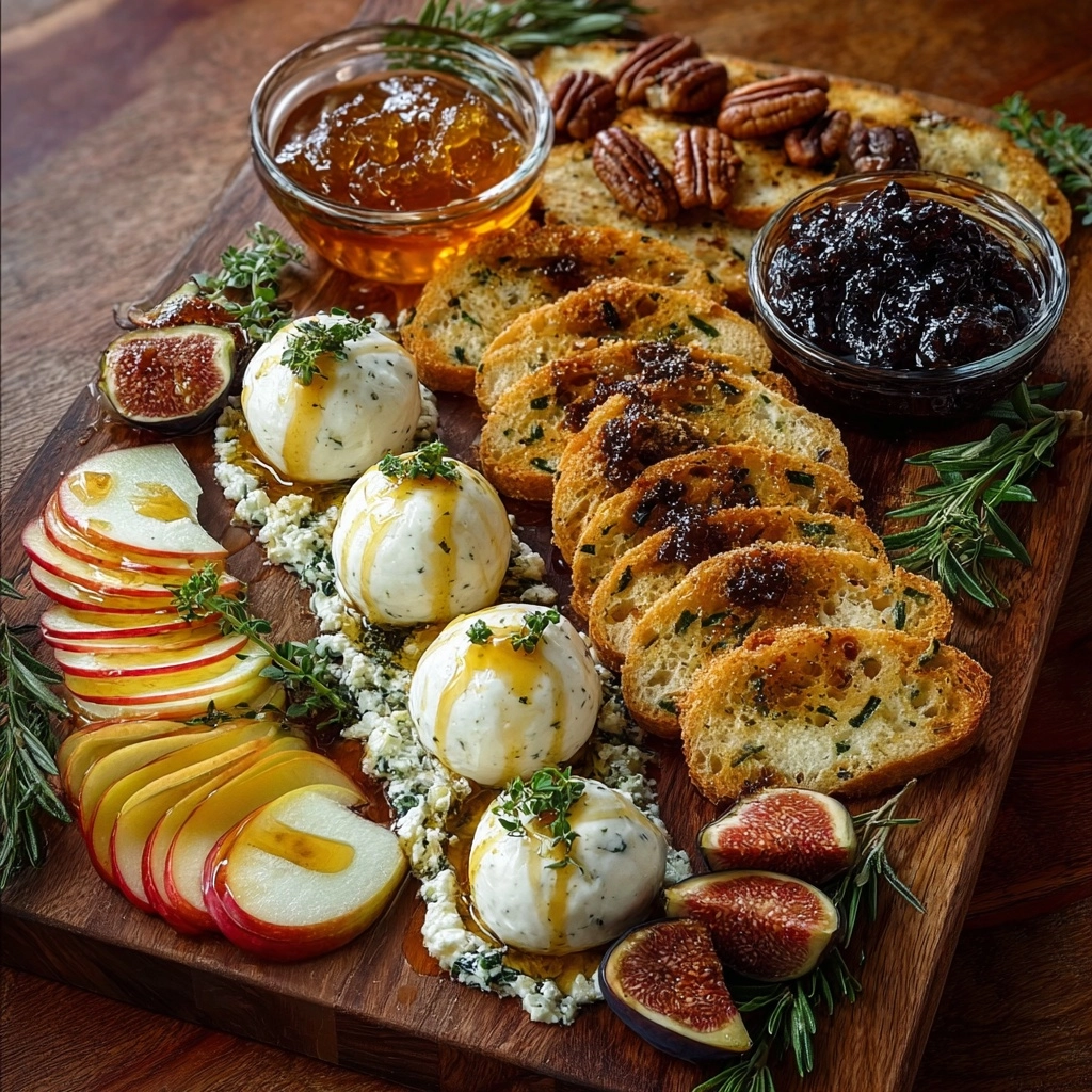 Roasted Apple & Burrata Board with Fig Balsamic Drizzle Recipe