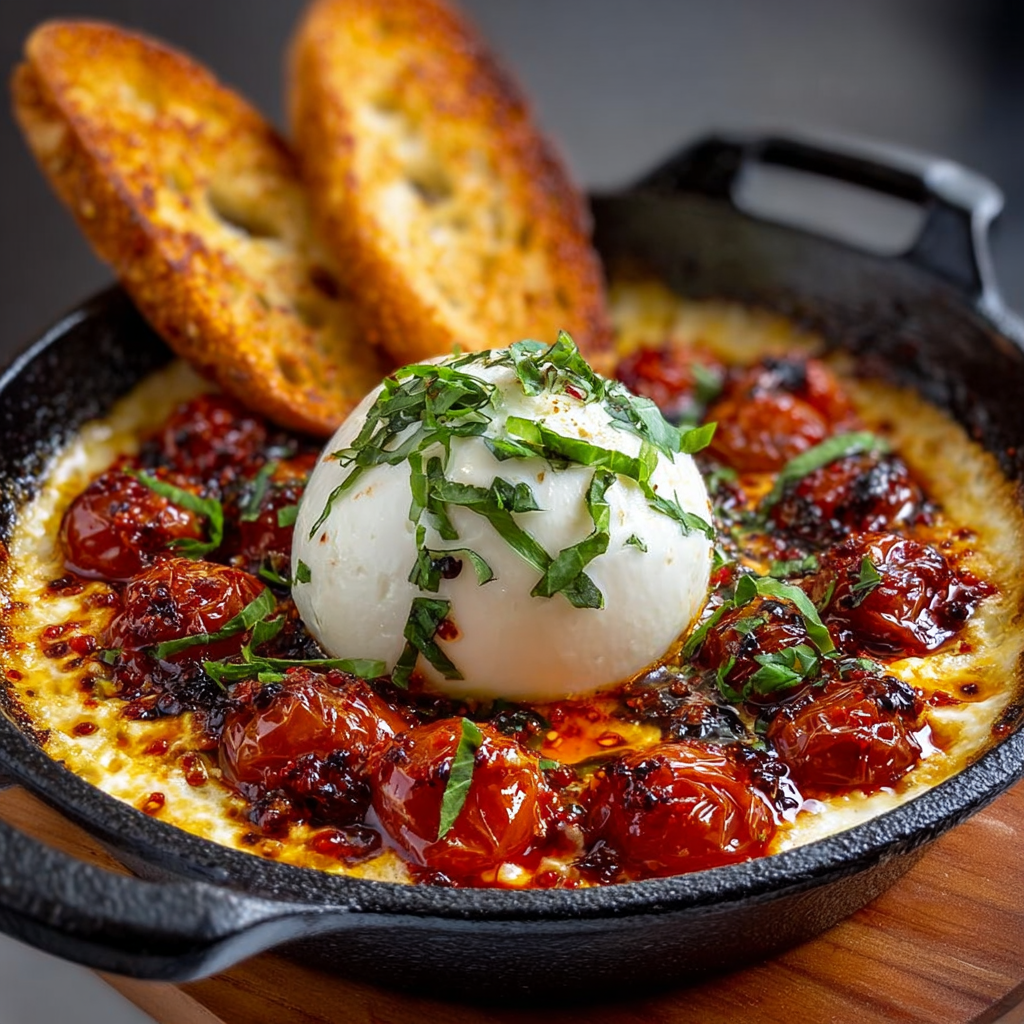 Hot Honey Tomato Burrata Dip Recipe 3 Hot Honey Tomato Burrata Dip Recipe - Recipe Image