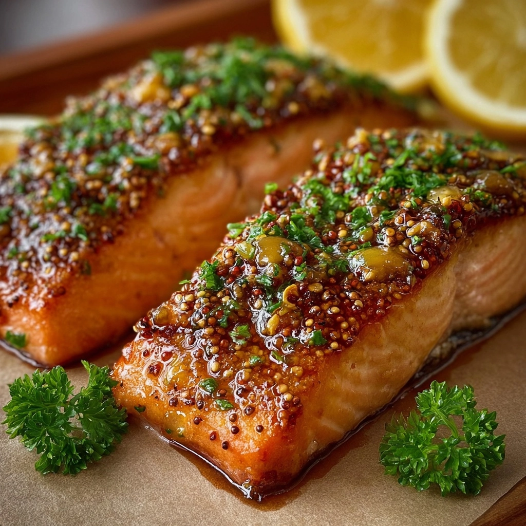 Honey Mustard Glazed Salmon Recipe - Recipe Image