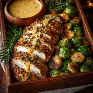 Honey Mustard Chicken with Roasted Brussels Recipe