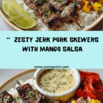 Jamaican Jerk Pork Skewers with Mango Salsa Recipe