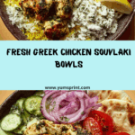 Greek Chicken Souvlaki Bowls with Tomato-Cucumber Salad Recipe