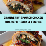 Cranberry & Spinach Stuffed Chicken Breasts with Feta Recipe