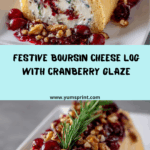 Boursin-Cream Cheese Log with Cranberry Walnut Glaze Recipe