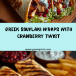 Greek Chicken Souvlaki Wraps with Cranberry Tzatziki Recipe