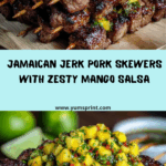 Jamaican Jerk Pork Skewers with Mango Salsa Recipe