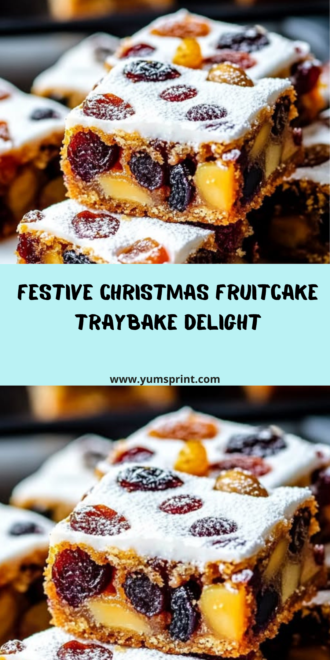 Festive Christmas Fruitcake Traybake Recipe 3 Festive Christmas Fruitcake Traybake Recipe - Recipe Image