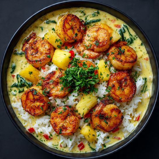 Coconut Curry Shrimp with Pineapple Rice Recipe 3 Coconut Curry Shrimp with Pineapple Rice Recipe - Recipe Image